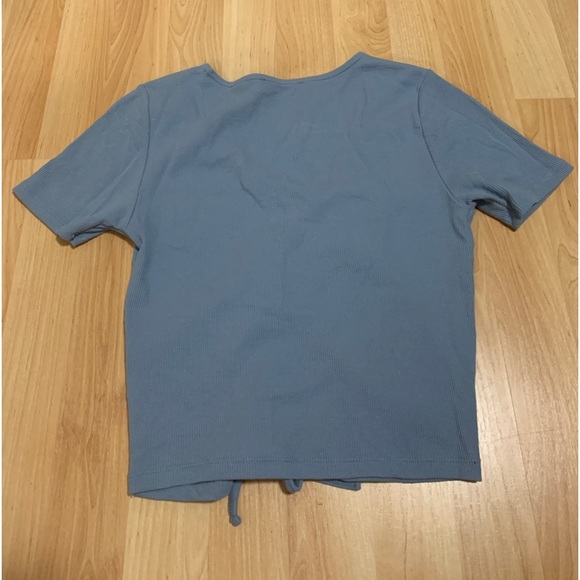 3 for $20 / Blue Ruched Drawstring Top - Picture 3 of 4